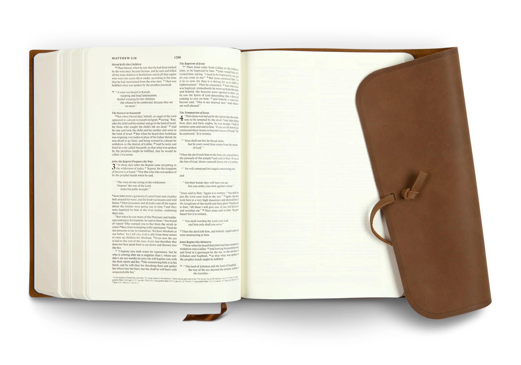 ESV Journaling Bible, Interleaved Edition (Leather, Brown, Flap with Strap) - Image 3