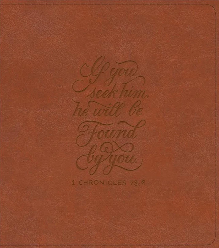 ESV Journaling Study Bible (Trutone, English Saddle, 1 Chronicles 28:9 Design)