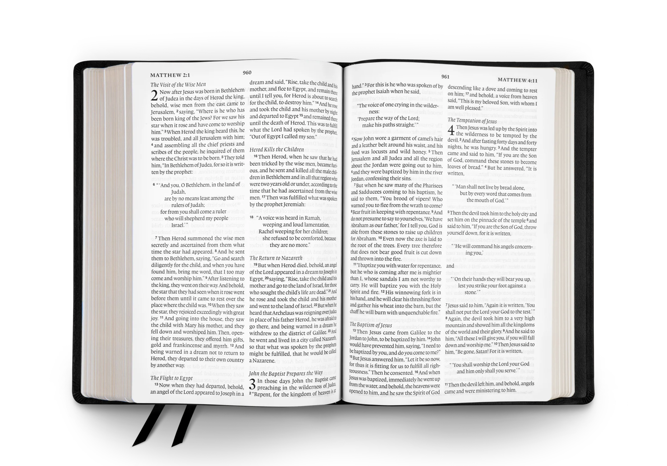 ESV Large Print Bible (Black, Top Grain Leather) - Image 2