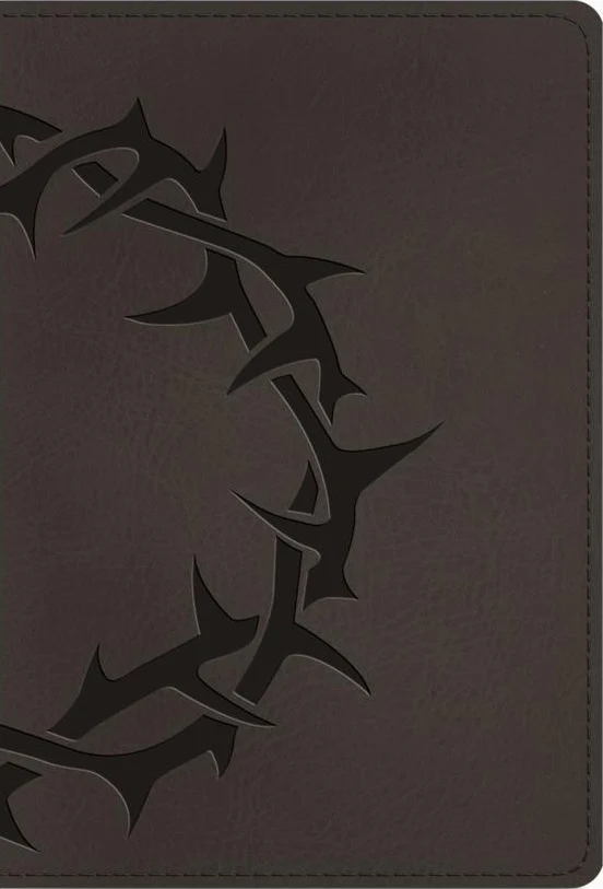 ESV Large Print Compact Bible, Red Letter (Trutone, Charcoal, Crown Design)