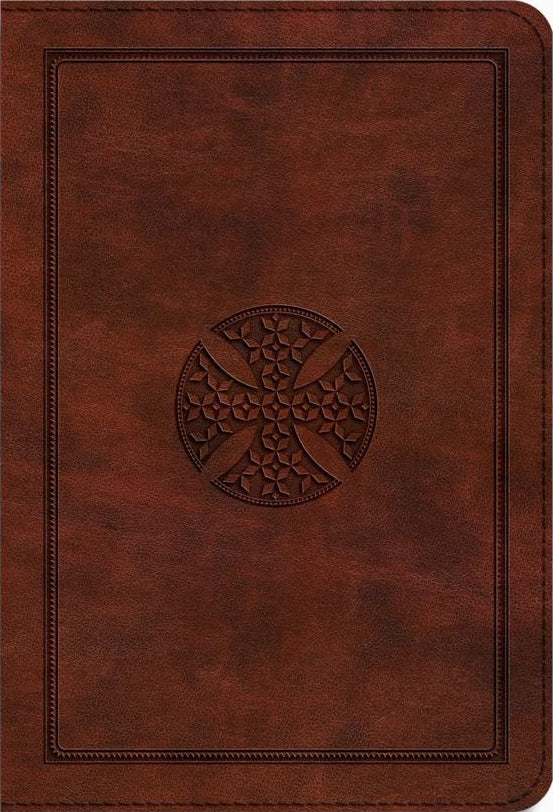 ESV Large Print Compact Bible (Trutone, Brown, Mosaic Cross Design)