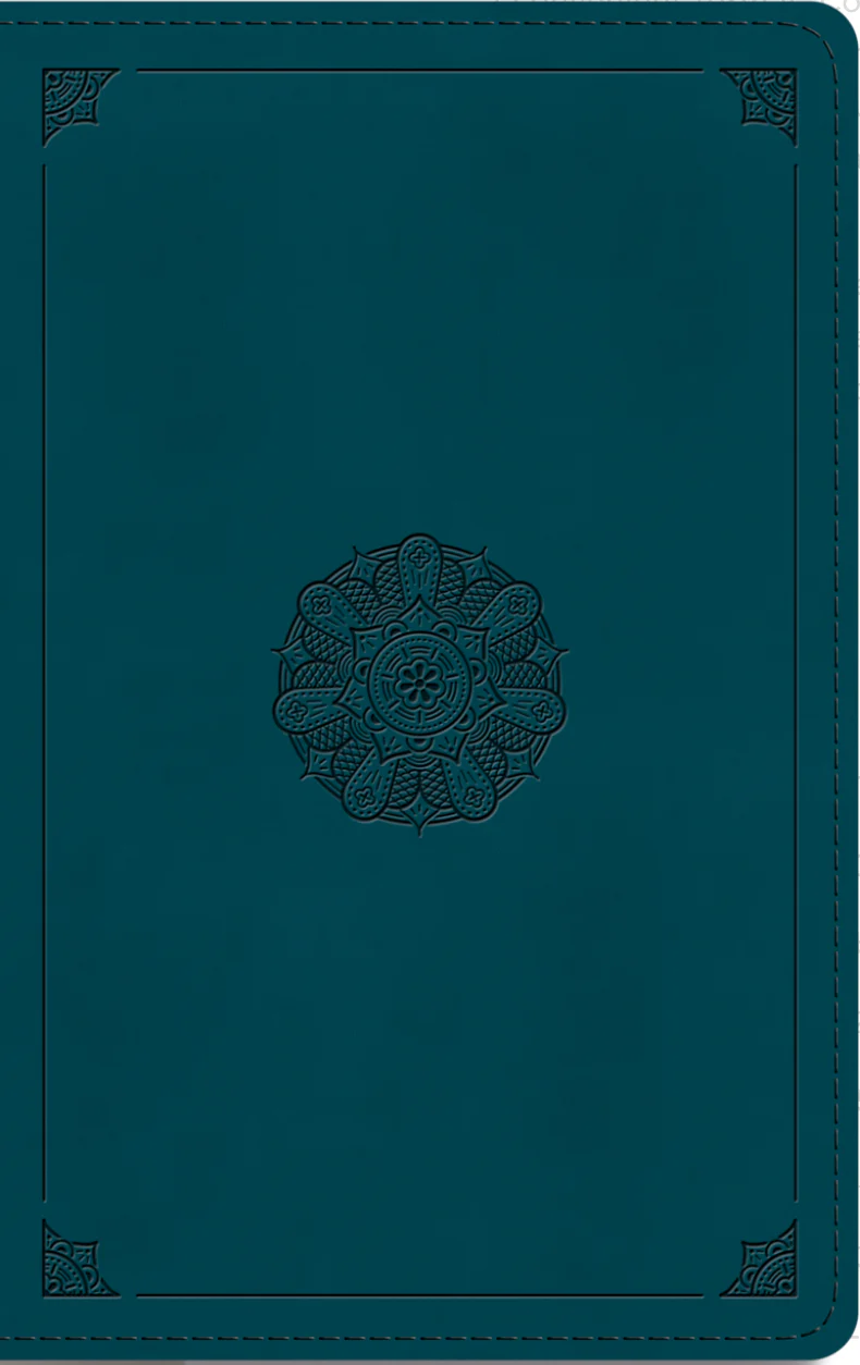 ESV Large Print Personal Size Bible (Trutone, Deep Teal, Emblem Design)