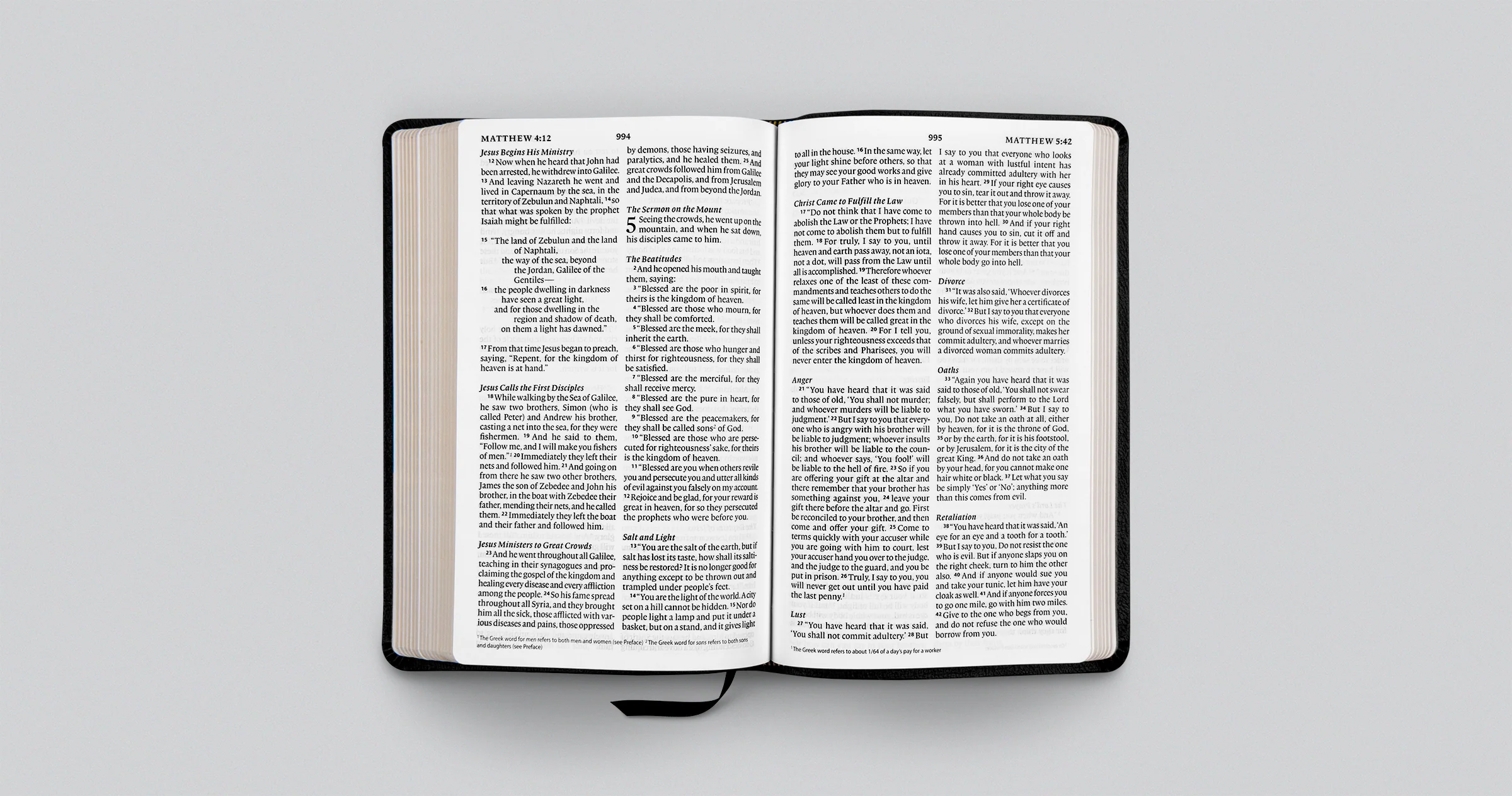 ESV Large Print Thinline Bible (Genuine Leather, Black) - Image 2