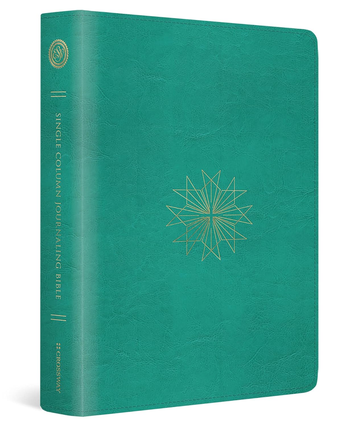 ESV Single Column Journaling Bible (Trutone, Teal, Resplendent Cross Design)