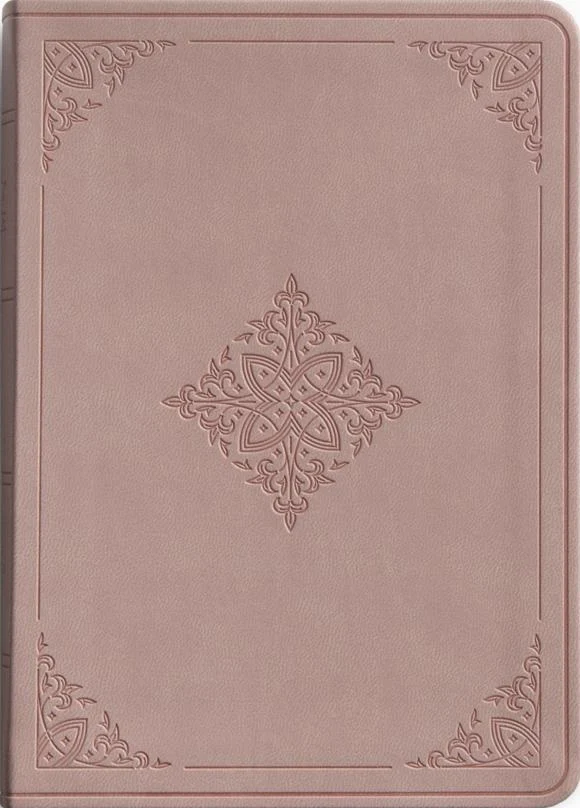 ESV Value Large Print Compact Bible (Trutone, Blush Rose, Fleur-De-Lis Design)